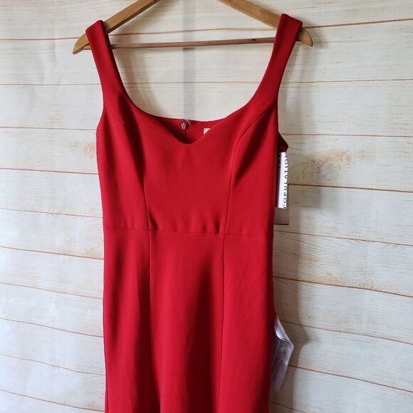 Dress The Population Sammie Fit Flare  Sweetheart Sleeveless Stretch Crepe Dress - Picture 5 of 15